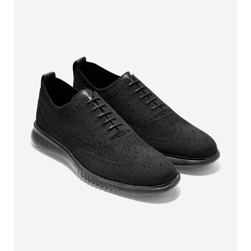 NEW Cole Haan 2.ZERØGRAND Mens Size 11.5 WIDE Black Stitchlite Wingtip Oxfords